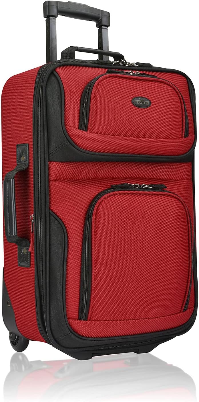 U.S. Traveler Rio Rugged Fabric Expandable Carry-on Luggage Set， Purple， 2 Wheel - Image 3